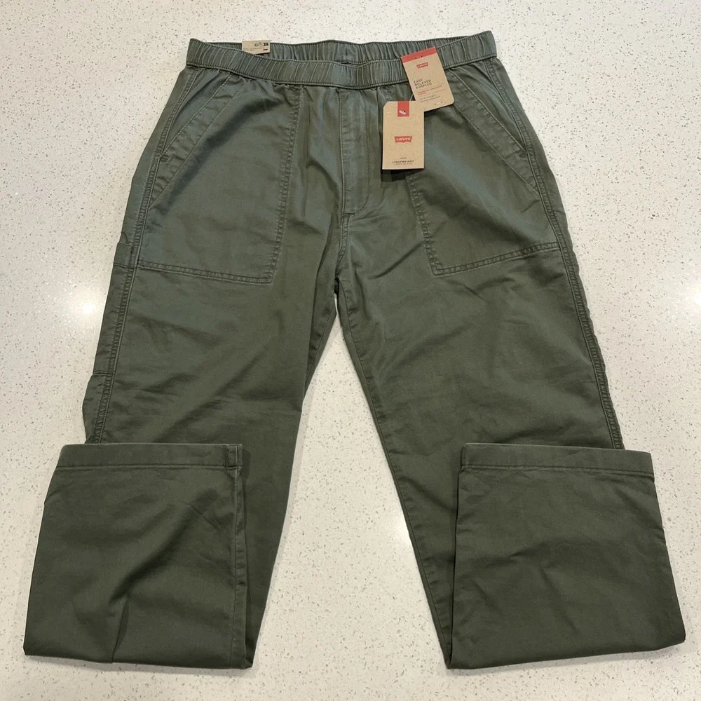 Levi's Easy Relaxed Surplus Fatigue Pants Mens L Linen Blend Elastic Drawstring